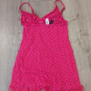 Victoria’s Secret Pink Lace Slip Size M Ruffle Stretch